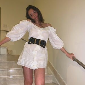 Gorgeous Alexis Off-White ruffle dress size Small